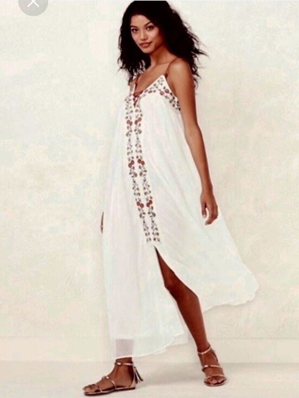 ✨ LC Lauren Conrad Madeline Embroidered Maxi Slip Dress Romantic Boho | Size S